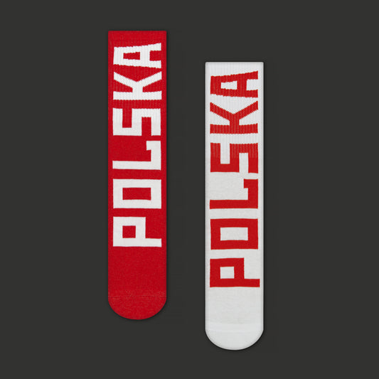skarpetki bawełniane biało-czerwone Polska marki CECH